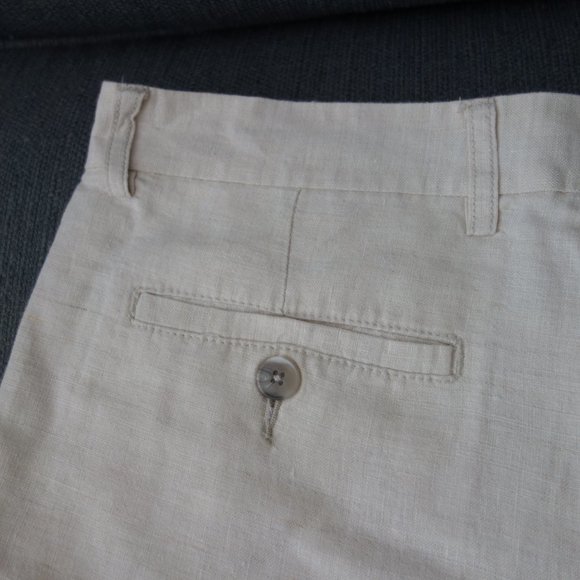 Old Navy 100% Linen Made in Vietnam Size 34 Tan Shorts - Picture 9 of 16